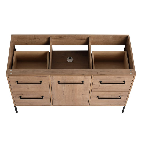 English Elm 48" Freestanding Bathroom Vanity with Soft Close Door 4 Drawers Plywood Build W999P405132