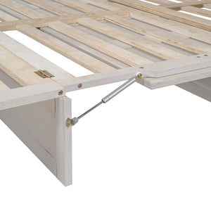 English Elm Queen Murphy Wall Bed with Usb Ports Storage Drawers and Cabinet Style Panel Front White N708S00006AAK
