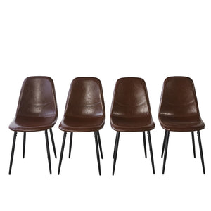 English Elm Pvc Sleek Matte Black Dining Chair Set of 4 for Kitchen Studio or Cafe Use W3766P436152