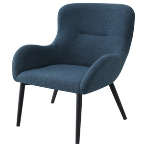 English Elm Luna Aegean Blue Upholstered Armchair — Mid-Century Curved Silhouette, Plush Textured Comfort, 30.5"H B062P299845