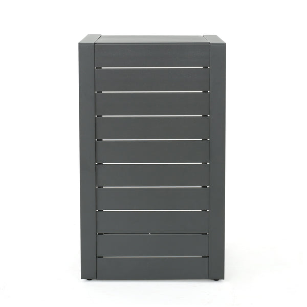 English Elm Christopher Knight Home® - CAPE C-shaped Aluminum Outdoor Side Table for Patio & Poolside — Lightweight, Weather-Resistant Design Grey 59990.00GRY