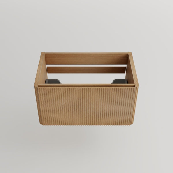 English Elm Etna Floating Wall Mounted Bathroom Vanity with Push Open Drawer and Wood Grain Finish Oak W1865P327894