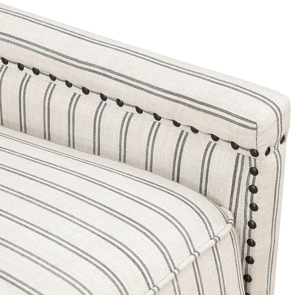 English Elm Traditional Elegant Push-Back Recliner Chair with Textured Stripe Fabric, Nailhead Trim, Solid Wood Legs, Durable Upholstery B011P277894