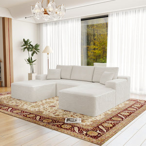 English Elm 104.3*70.8"Modular 104.3*70.8" Modular Sectional Sofa - Plush Corduroy, No Assembly, Versatile 3-Piece Design For Any Space W3819S00030