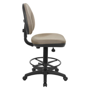 OSP Home Furnishings Sculptured Ergonomic Drafting Chair with Lumbar Support Padded Seat and Footring DC550-294