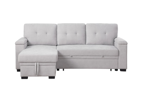 English Elm Jardin Woven Beige Sectional Sleeper Sofa with Reversible Storage Chaise for Living Rooms B2749S00247