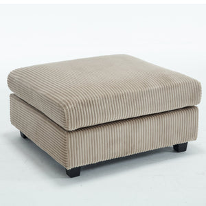English Elm L L shape Sofa Set Ottoman Corduroy Fabric Sectional Modern Classic Design Oversized Comfort Brown W2325P186970