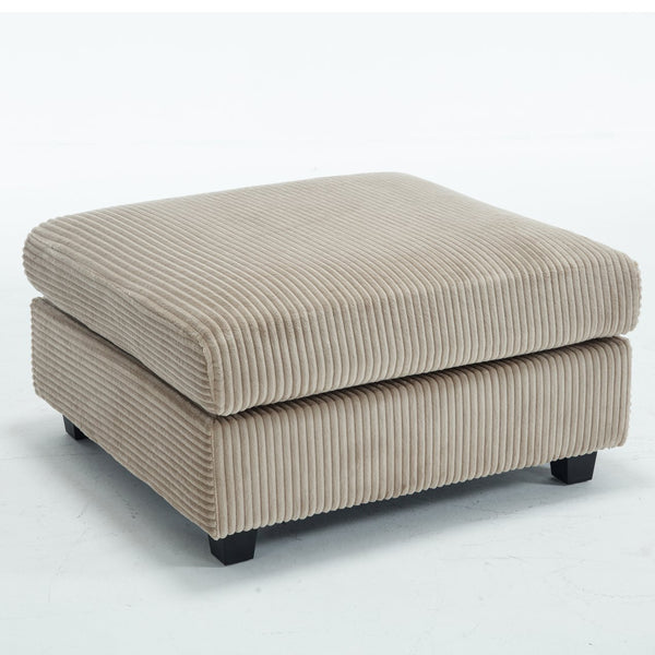 English Elm L L shape Sofa Set Ottoman Corduroy Fabric Sectional Modern Classic Design Oversized Comfort Brown W2325P186970