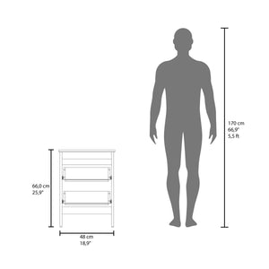 English Elm White Nightstand Two-Drawer Accent Table with Classic Knobs, Durable Wood Frame, Bright Versatile Style B062P323159