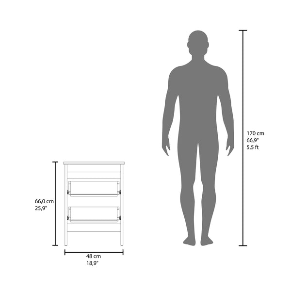 English Elm White Nightstand Two-Drawer Accent Table with Classic Knobs, Durable Wood Frame, Bright Versatile Style B062P323159