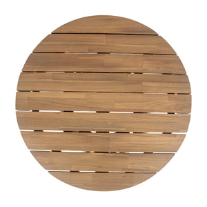 English Elm Christopher Knight Home® - Acacia Round Patio Coffee Table in Light Teak — 31.5” Durable Acacia Wood, Stylish Striped Base outdoor N770P234486T