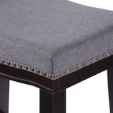 Christopher Knight Home® - Noble House - Rosalie Charcoal Fabric Saddle Stool - Set of 2