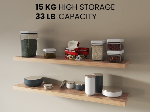 English Elm Floating Shelf Lyle Beige Pine Set of Two – Space-Saving Engineered Wood Shelves 47.2" x10.2" Durable Stylish Décor B092P238728