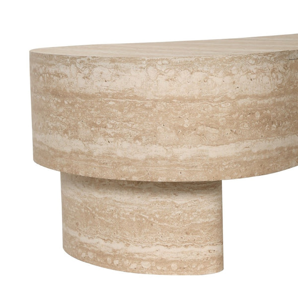 English Elm Entryway Console Table with Fluted Drawers Warm Woodgrain Finish for Hallway or Sofa W3040P455723