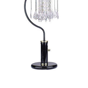 English Elm 27" Elegant Metal Table Lamp With Crystal Chandelier Accents For Sophisticated Home Decor Lighting B072116149