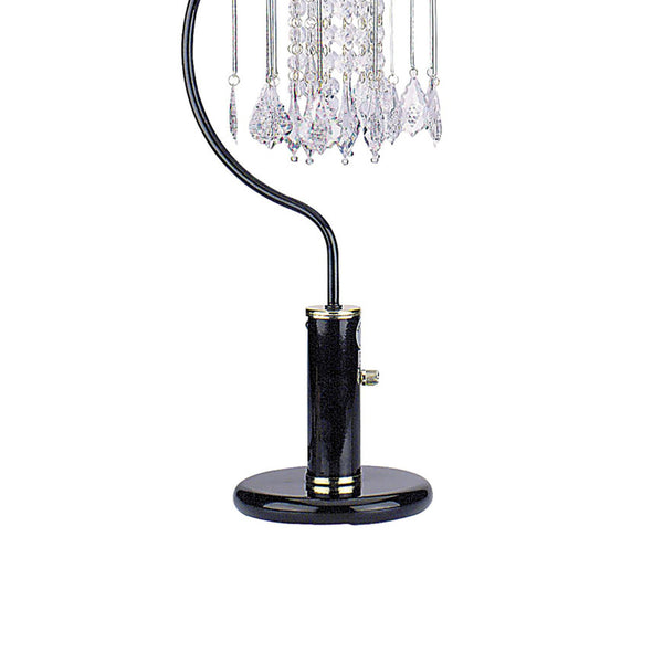 English Elm 27" Elegant Metal Table Lamp With Crystal Chandelier Accents For Sophisticated Home Decor Lighting B072116149