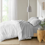 Madison Park Peached Percale Casual 200 Thread Count Relaxed Cotton Percale Sheet Set MP20-5389 Grey