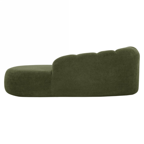 English Elm 80" Curved Sofa Scalloped Bubble Back Polyester Upholstered Modern Living Room Seating Olive Green N771P397555L