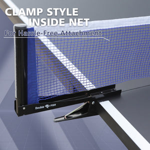 English Elm Double Fish Foldable 9 Ft Ping Pong Table Mdf Surface with Net Paddles Balls Included W3087P250956