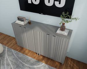 English Elm Modern Kitchen Storage Cabinet Antique Grey Engineered Wood with Versatile Shelving, Durable Design, Space-Saving Elegance W2139P306373