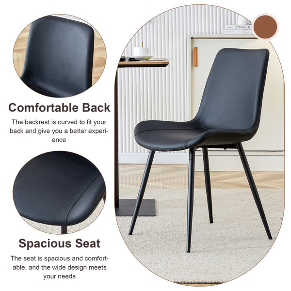 English Elm Scalable Extendable Dining Set Four Chairs Linen Upholstered Walnut Base Modern Walnut+Black W1151S04699