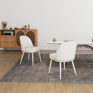 English Elm Hengming Elegant Pu Dining Chairs Set Of 2 With Metal Legs And Gold Accents For Modern Spaces W212P180123