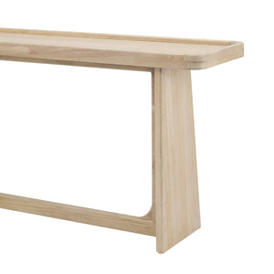English Elm Farmhouse Console Table Tray Top Trestle Base Distressed Wood Entryway Sofa Natural N760P359387N