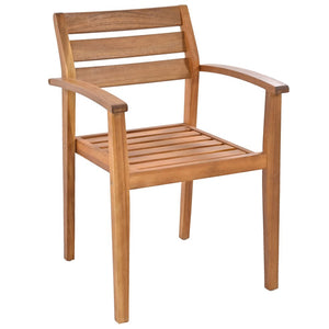 English Elm GO Outdoor 7-Piece Acacia Wood Dining Set for 7-8 — Removable Cushions, Ergonomic Chairs & Bench, Stable FG201230AAA