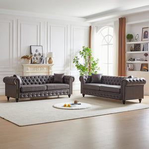 English Elm Fx Modern 3+3 Seater Combo Sofa - Stylish Living Room Furniture With Durable Fabric & Cozy Cushions W1926S00041