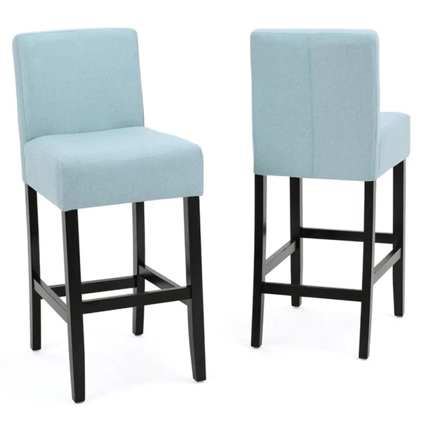 English Elm Christopher Knight Home® - [OLD 30-inch Fabric Barstool Set of 2 with Rubberwood Frame, 18x24x41.5", 250lb Capacity, Upholstered Comfort 74503.00FLBLU