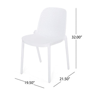 English Elm Christopher Knight Home® - IVY Outdoor Dining Chair with Weather-Resistant Polypropylene, Perforated Modern Design & Durable Frame White 33.5 L x 23.5 W x 20.3 H 68520.00WHI