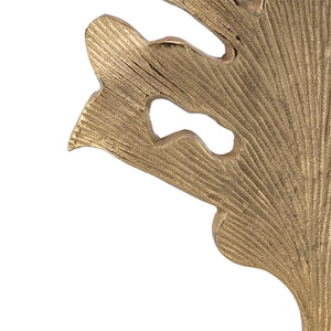 English Elm D13x22.2" Gold and White Table Lamp with Marble Pedestal and Leaf Silhouette, White Drum Shade W2078P360487