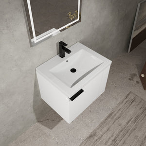 English Elm 24" Modern Bathroom Vanity Sink Combo - Stylish White Oak Cabinet With Soft-Close Doors & Storage W1972P204943