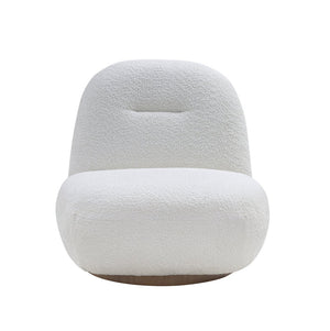 English Elm 2p, Boucle Swivel Accent Chair Armless Cloud Seat Sculptural Minimalist Living Room W2664S00081