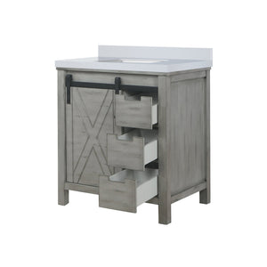 English Elm Ash Grey Bath Vanity 30" W X 22" D With Durable Cultured Marble Top & Ample Storage Solutions B2731P260109