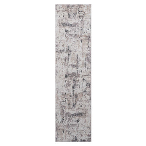 English Elm Loom & Luxe 2X8 Area Rug - Cream & Brown Abstract Design For Stylish, Low-Maintenance Home Decor B335P289498