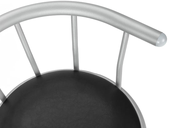 English Elm Barstool, Set of 2 with 360° Swivel, Cushioned Grey Fabric Seats, Sturdy Metal Frame, Contemporary Comfort Silver 30 L x 23 W x 12 H B2710P219021