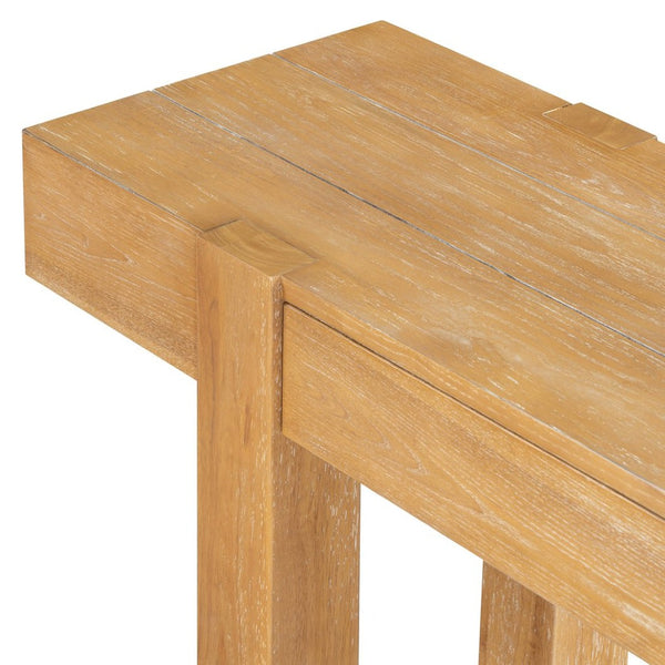 English Elm Trexm Ash Veneer Entryway Console Table Built in Power Outlet Drawer Rubberwood Natural N715P361518N