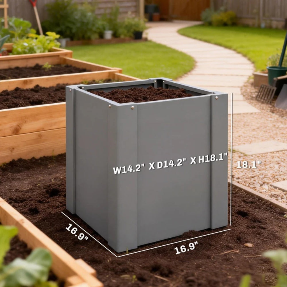 English Elm Balcony Galvanized Steel Planter Box Deep Root Outdoor Garden Bed Patio Ready T3971P481357