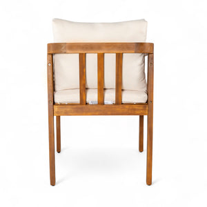 English Elm Christopher Knight Home® - Acacia Solid Acacia Wood Outdoor Dining Chairs Set of 2 with Beige Weather-Resistant Cushions, Natural Finish N776P286347B