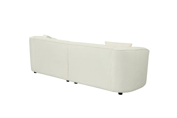 English Elm Christopher Knight Home® - 87" Curved Sofa In Beige: Luxurious Bouclé Fabric, Modern Design & Sturdy Frame For Stylish Living Spaces N767P2323857U