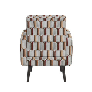 English Elm Darien Geometric Prism Upholstered Accent Armchair with Solid Wood Legs for Small Spaces Red B127P495073