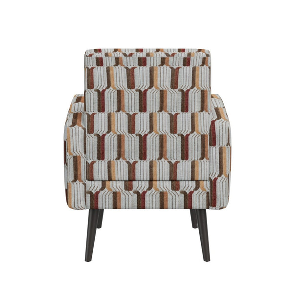 English Elm Darien Geometric Prism Upholstered Accent Armchair with Solid Wood Legs for Small Spaces Red B127P495073