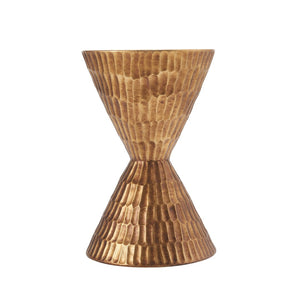 English Elm 13.78 Inch Handmade Mgo Geometric Side Table Gold Metallic Accent for Indoor Outdoor N772P390771C