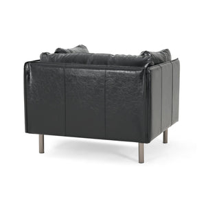 English Elm Christopher Knight Home® - 39" Vintage Black Faux Leather Lounge Chair - Stylish Comfort With Durable Build For Any Space N767P208310K