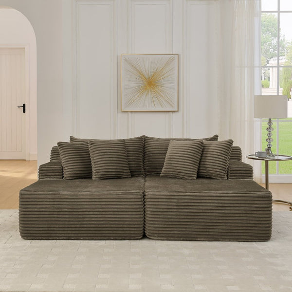English Elm Two-Seater Lazy Lounge Chair - Plush Velvet Sofa For Relaxed Indoor Living, No Assembly Needed! W487S00379-GIGA