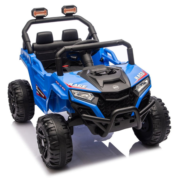 English Elm 12v Kids Electric Utv with 4-wheel Suspension Anti-collision Bar and 2-hour Battery Blue W1578P343327