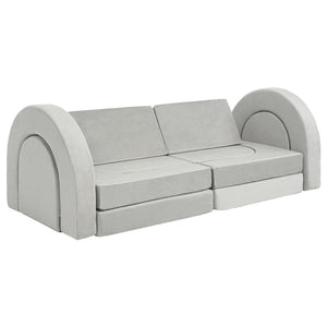 English Elm 14pcs Modular Foam Play Couch Set Convertible Toddler Fort Builder for Playrooms Light Gray T5880P493433