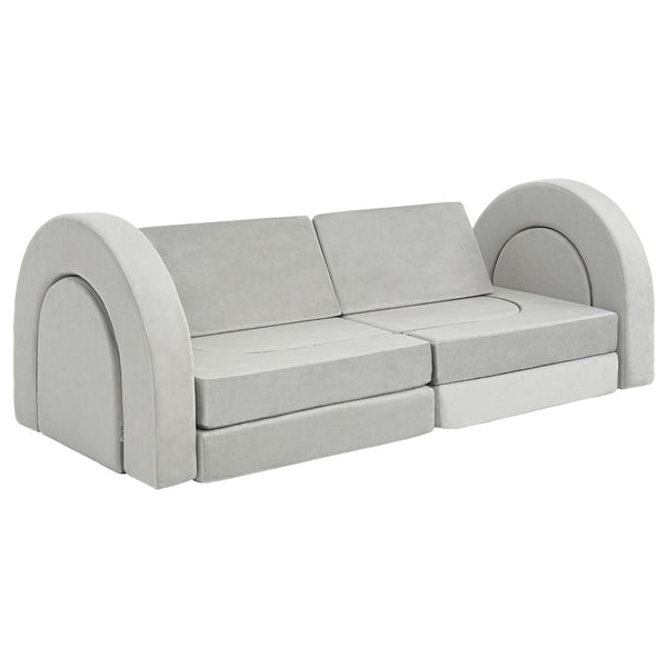 English Elm 14pcs Modular Foam Play Couch Set Convertible Toddler Fort Builder for Playrooms Light Gray T5880P493433