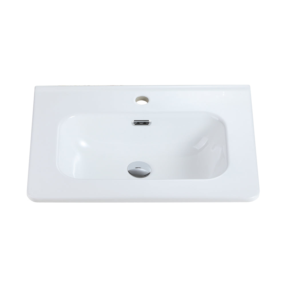 English Elm BB0424Y301, Glossy White Ceramic Integrated Sink – Durable Seamless Design, Easy-Clean Elegant Basin (97) W1865128405
